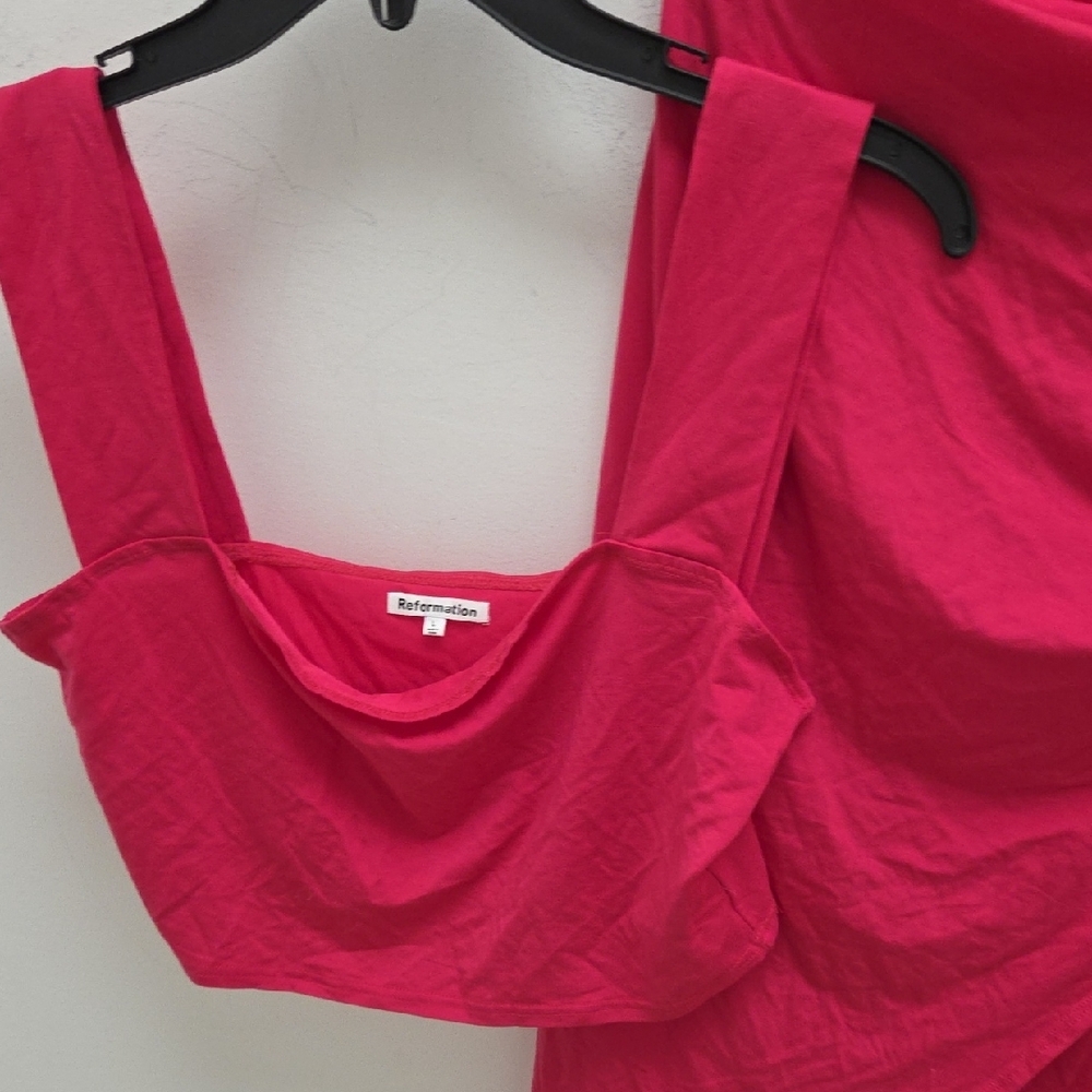 NWOT-Reformation Vibrant Pink Skirt Set - Picture 4 of 9